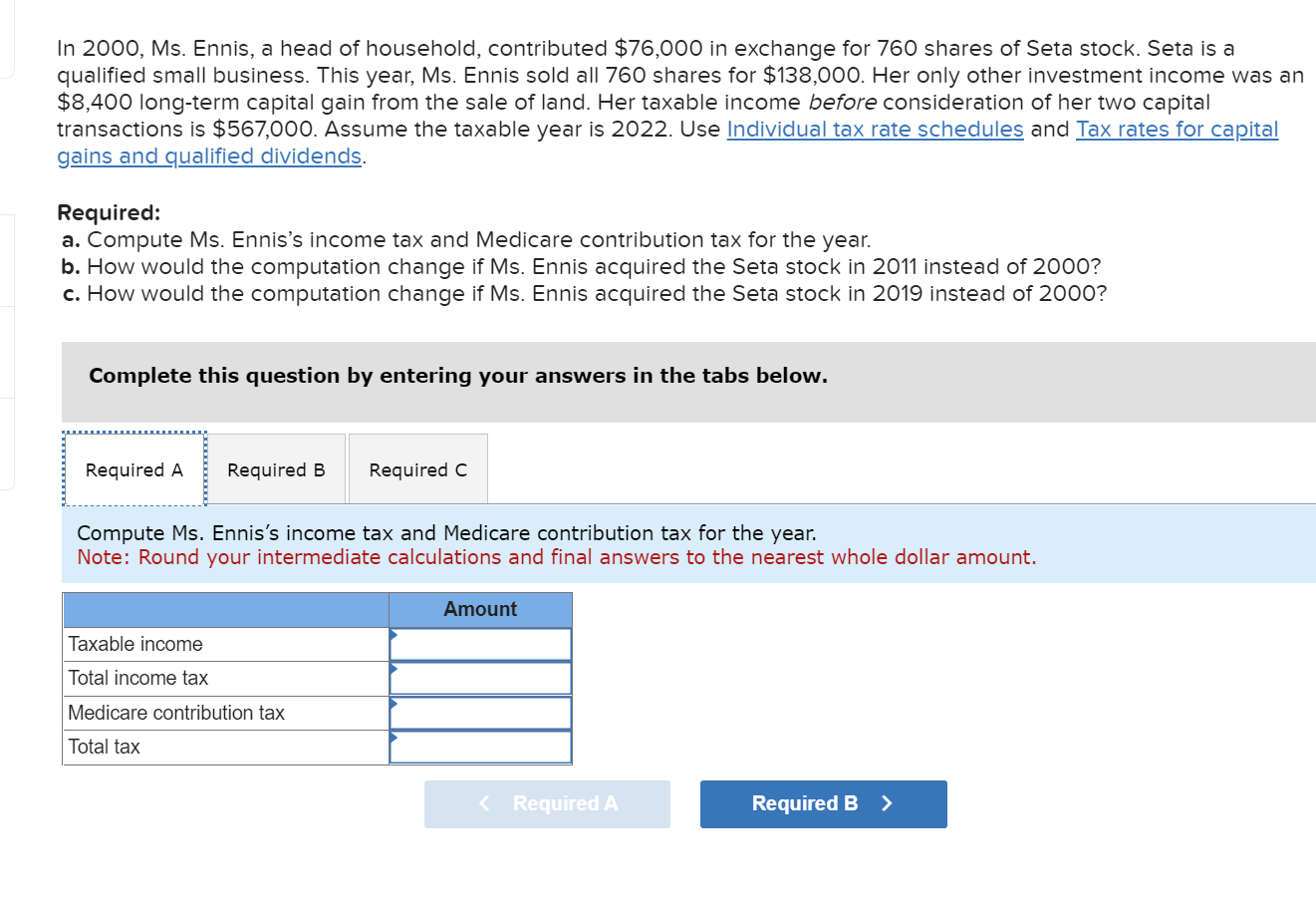 can you answer A, B, and C? In 2000, Ms. Ennis,