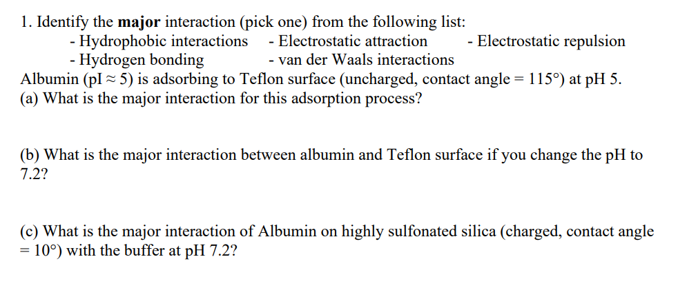 Please do 1c. 1. Identify the major interaction (pick one) from