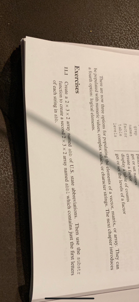 Working in R studio grep names factor table levels get or set