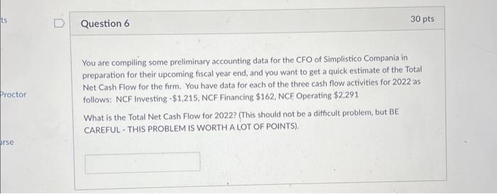  You are compiling some preliminary accounting data for the CFO of