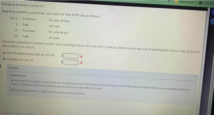  Altres far Perpetual Inventory Using FIFO Beginning inventory. Durchases, and sales