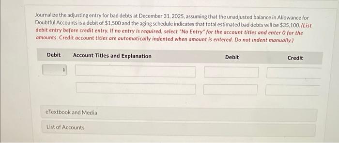 and enter 0 for the amounts. Credit account titles are automatically indented