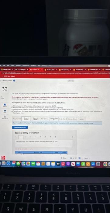  tacis yesisest 32 E o Journal entry worksheet mere 4Arr at
