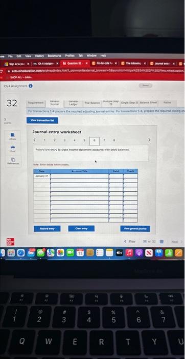 & 5 & 6 & 7 \\ \hline \end{tabular} Journal entry worksheet