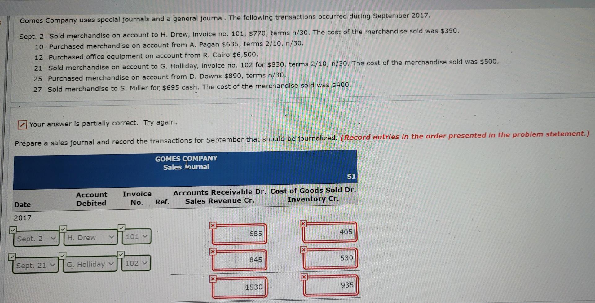 formula how I get the right amount me Prepare separate entries for