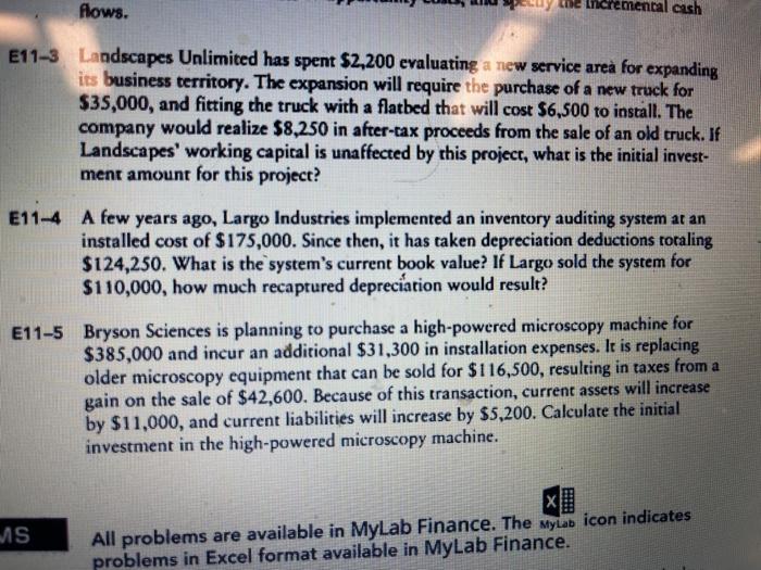 E11-4 Current Enterprise invested in purchasing a new inventory system which cost