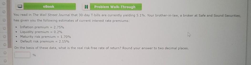  eBook Problem Walk-Through . You read in The Wall Street Journal