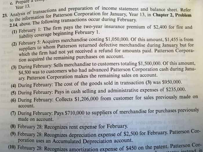  pare a Collll Year 13 c. Pre tions and preparation of