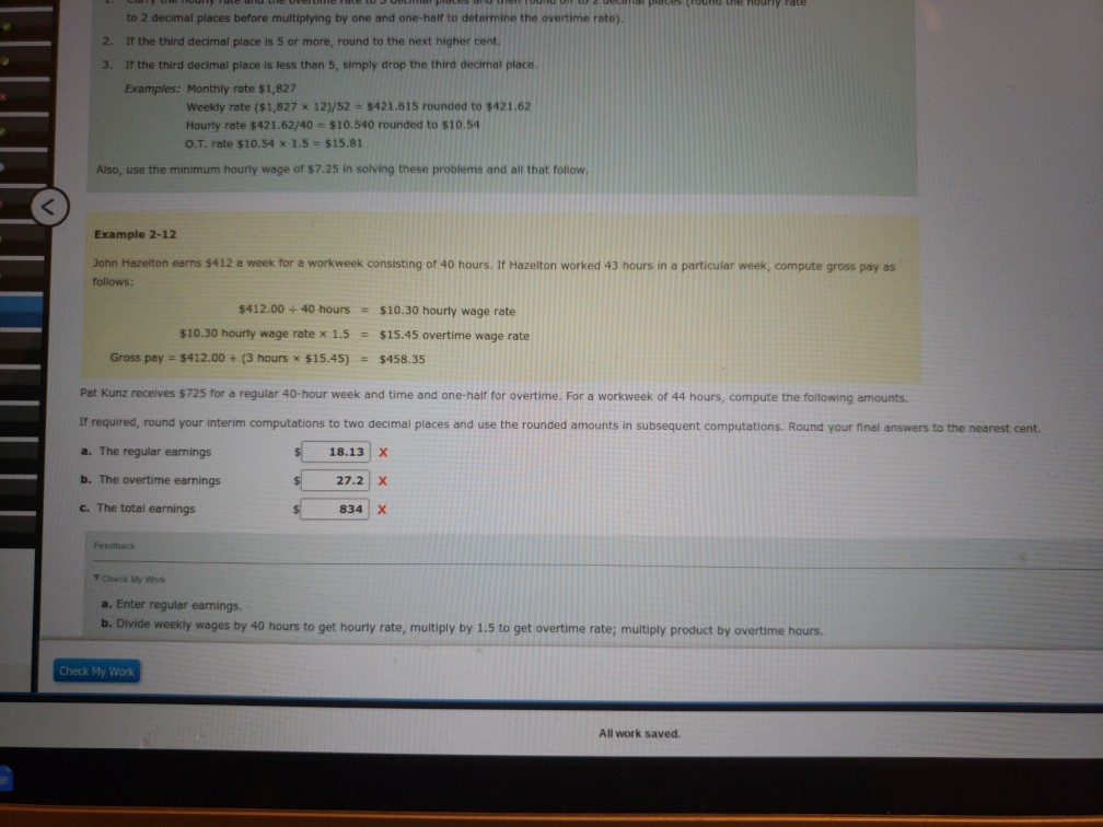 to 2 decimal places before multiplying by one and one-haif to