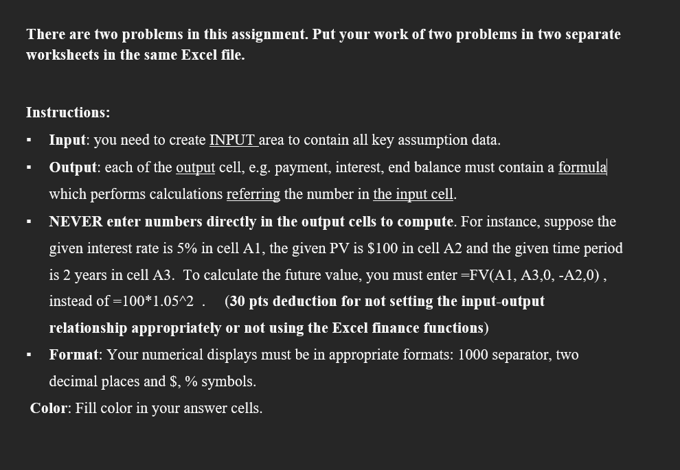 There are two problems in this assignment. Put your work of
