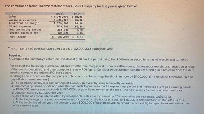 Please I need help! Show the Steps and formulas. The contribution format