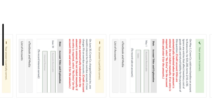  Your answer is correct On May 1. Crane Co. sold merchandise