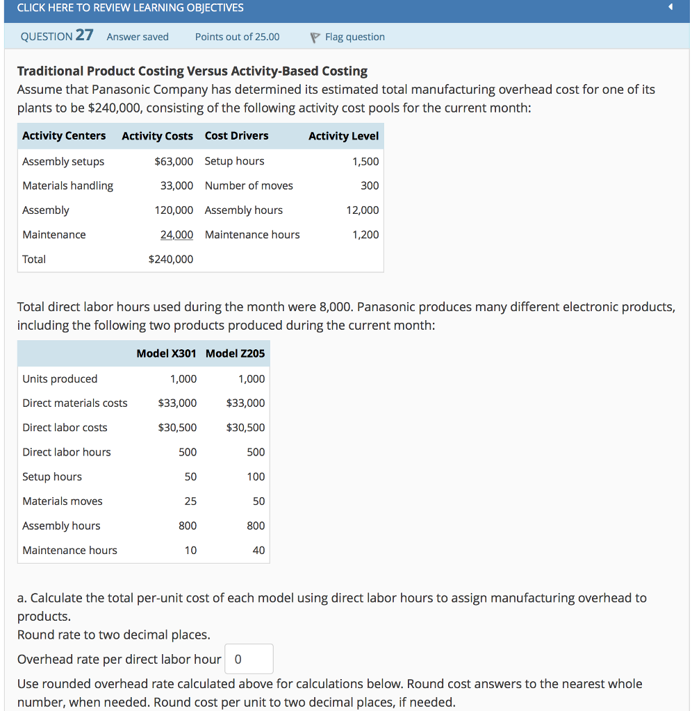 CLICK HERE TO REVIEW LEARNING OBJECTIVES QUESTION 27 Answer saved Points
