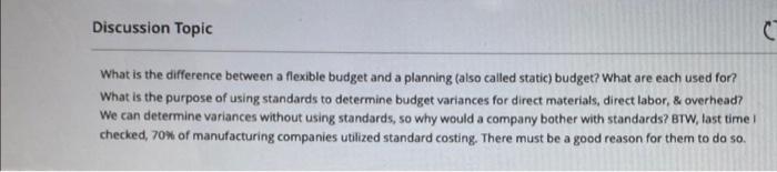  What is the difference between a flexible budget and a planning