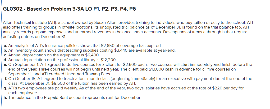 What am I missing? GLO302 - Based on Problem 3-3A LO P1,