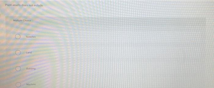  Plant assets does not include Multiple Choice Supplies Bling Machine