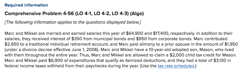  Comprehensive Problem 4-56 (LO 4-1, LO 4-2, LO 4-3) (Algo) [The