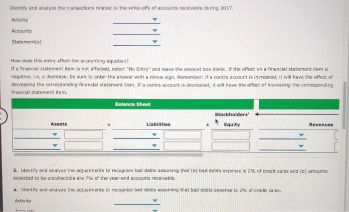 in Allowance for Doubtful Accounts was $3,800 EZ Tech's sales in 2017