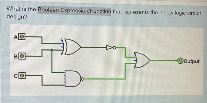 What is the Boolean Expression/Function that represents the below logic circuit