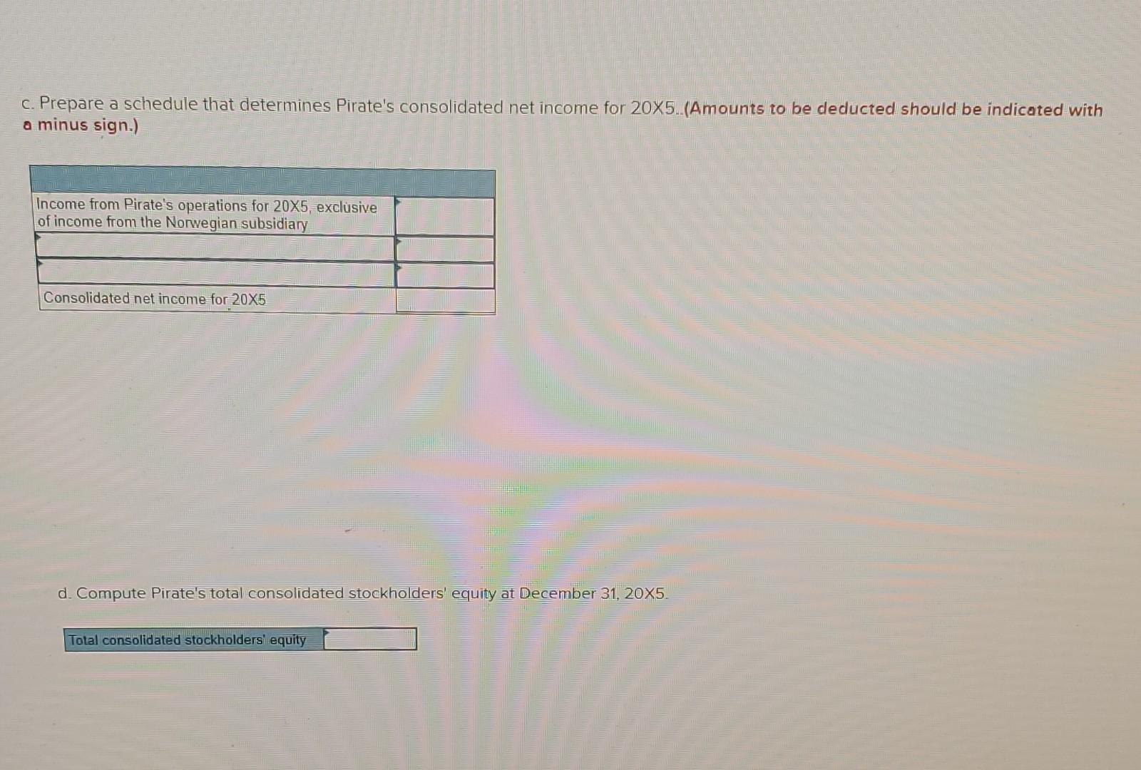date of acquisition were 700.000 kroner (NKI). On January 1, 20X5, the
