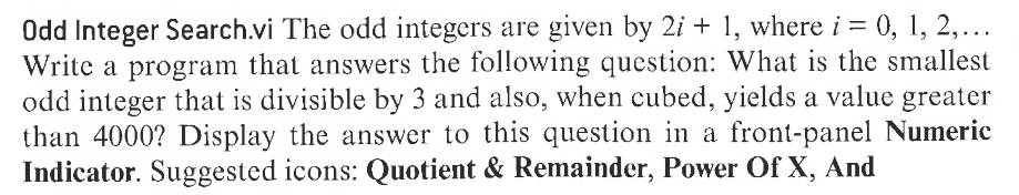  Odd Integer Searchvi The odd integers are given by 2i +