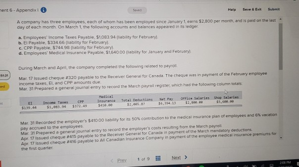  hent 6 - Appendix 1 Saved Help Save & Exit Submit