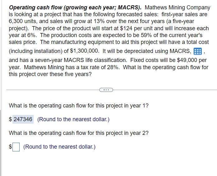  PLEASE find Operation Cash Flow for Years 2, 3, 4, 5.