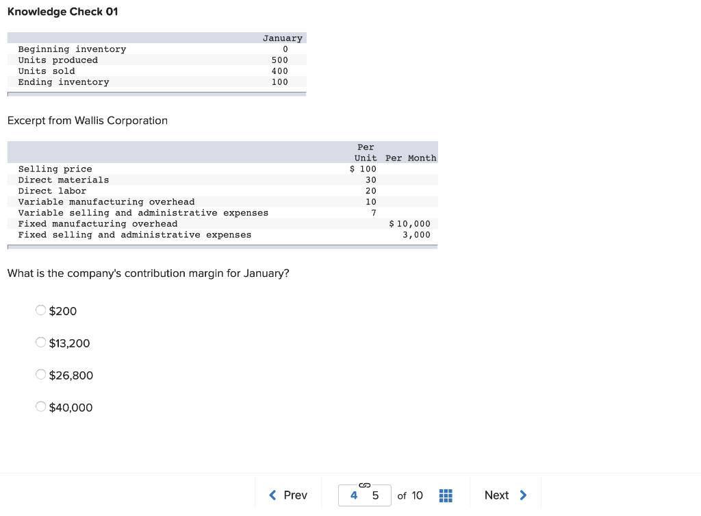 statement prepared using the variable costing approach. Using the dropdown boxes, indicate