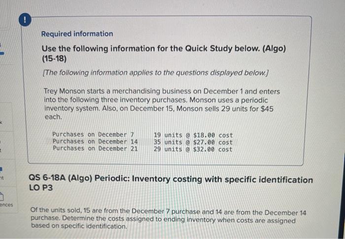  t mt 3 ences ! Required information Use the following information