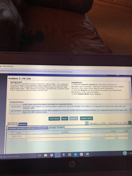 Johnson Associates completed the activities listed the entry, then repeat these steps