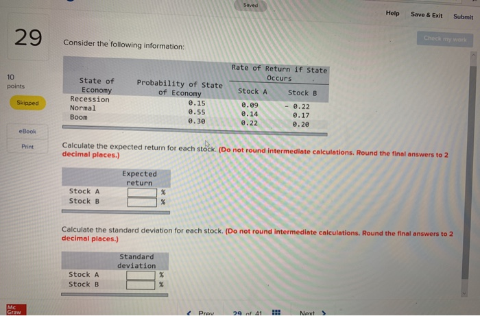  Saved Help Save & Exit Submit 29 Check my work Consider