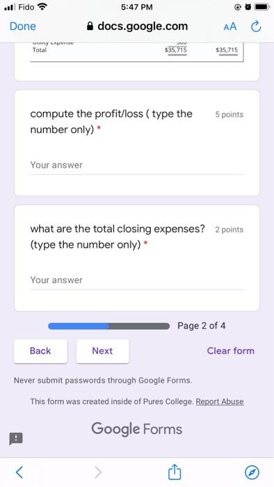 3 points number only) * Your answer Consider the adjusted statement below