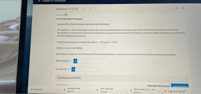  Chapter 6.1 homework Question 12 of 20 -12 E View Polls