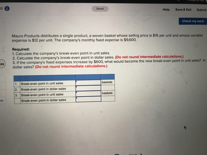  6 G Saved Help Save & Exit Submit Check my work