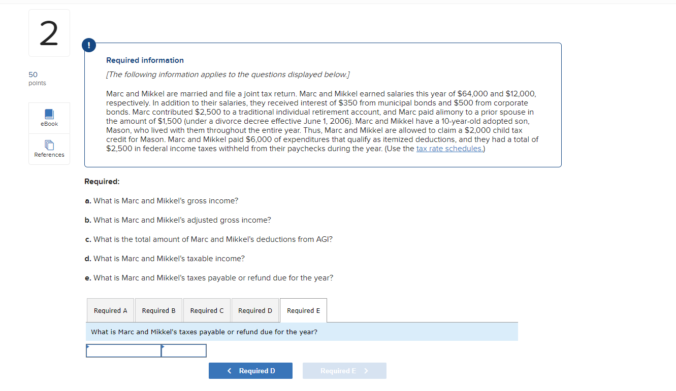  I need help w section E Schedule Y-1-Married Filing Jointly or