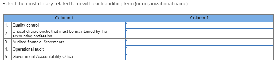 of types of engagements. For each of the following statements, indicate whether