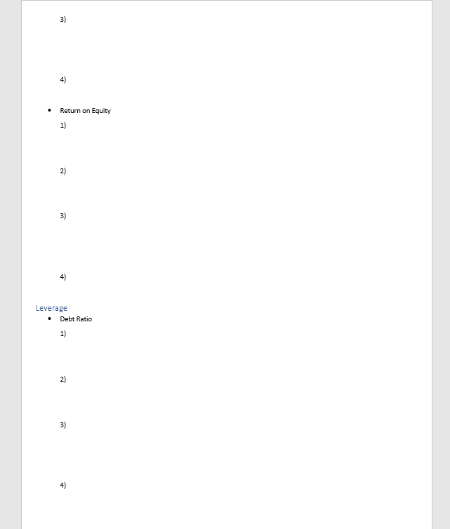 statements for Ford Motor Company. Take the two years given and perform