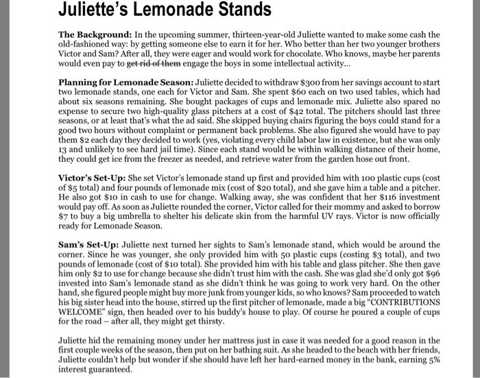  Create financial statements as requested on the pages for each business