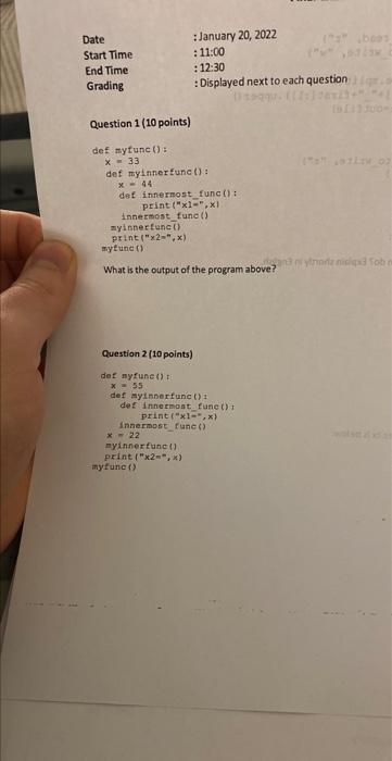  Question 2 ( 10 points)