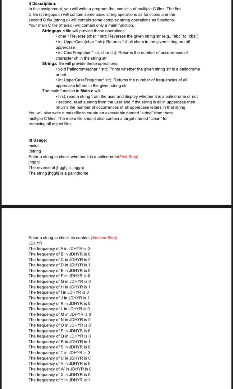  use these: 1) Description: In this assignment, you will write a