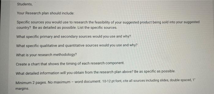 hello can u please help me to do this assignment of international