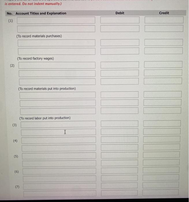 order cost system. The following data summarize the operations related to the