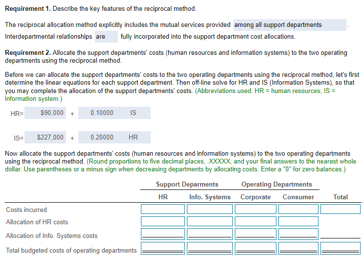 3. In the case presented in this exercise, which method (direct, step-down,