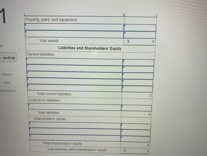 Trident's classified balance sheet. Complete this question by entering your answers in