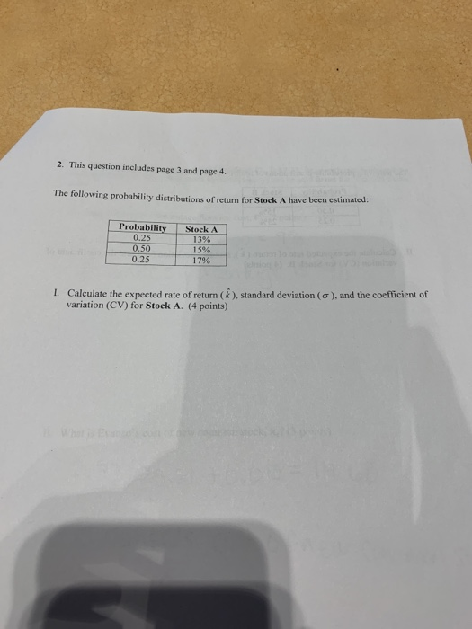  2. This question includes page 3 and page 4. The following