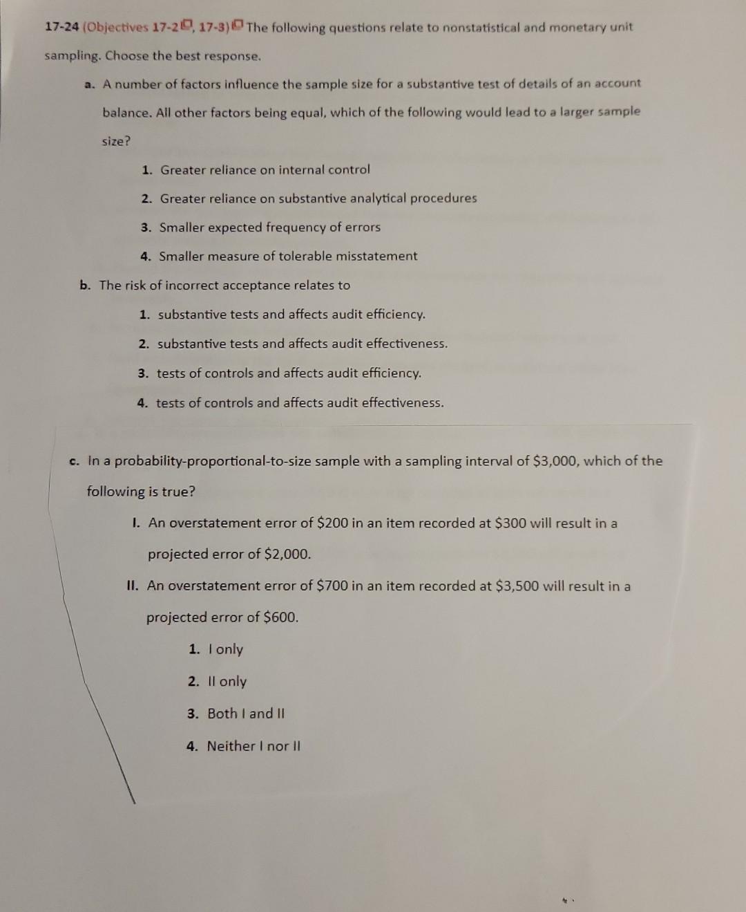 Auditing please help thank you I will like the post 17-24