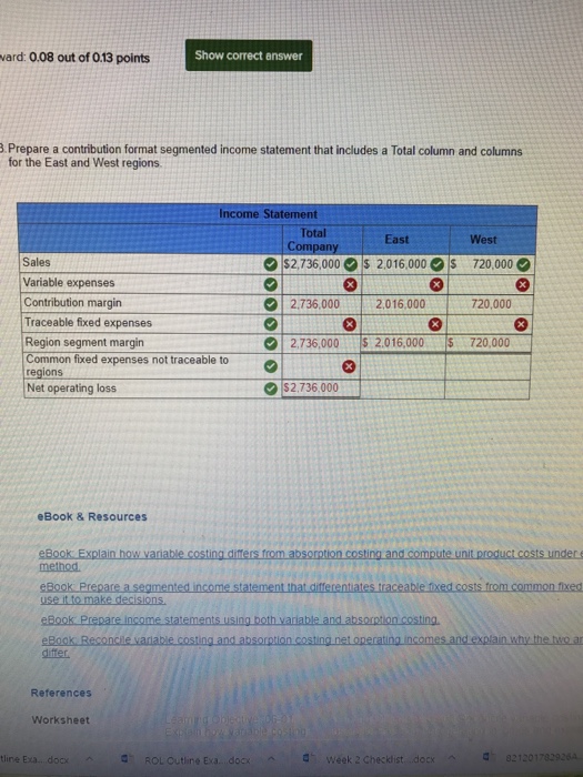 is the company net operating income (loss) under variable costing? What is