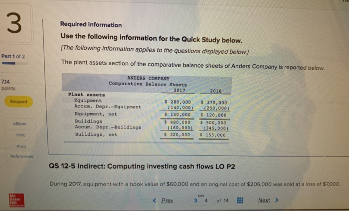  3 Required information Use the following information for the Quick Study