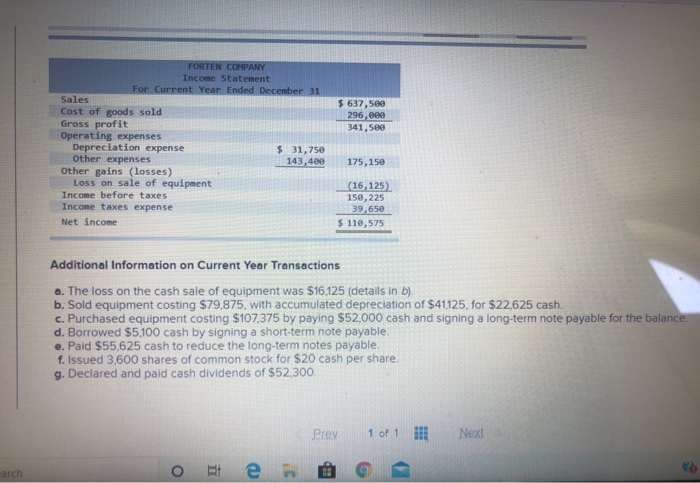 balance sheets, and additional information follow. For the year, (1) all sales