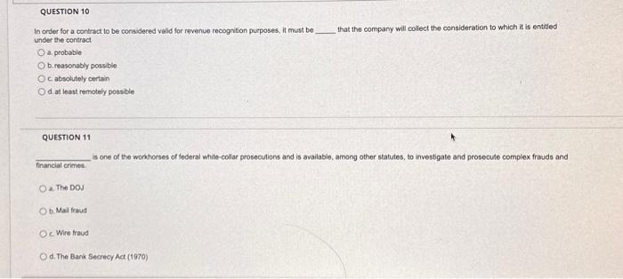 *Please answer BOTH questions!* In order for a contract to be considered